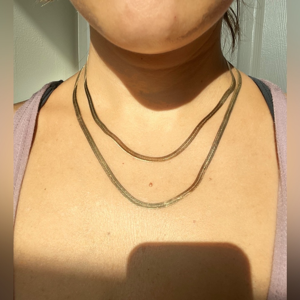 Two layered gold plated necklace